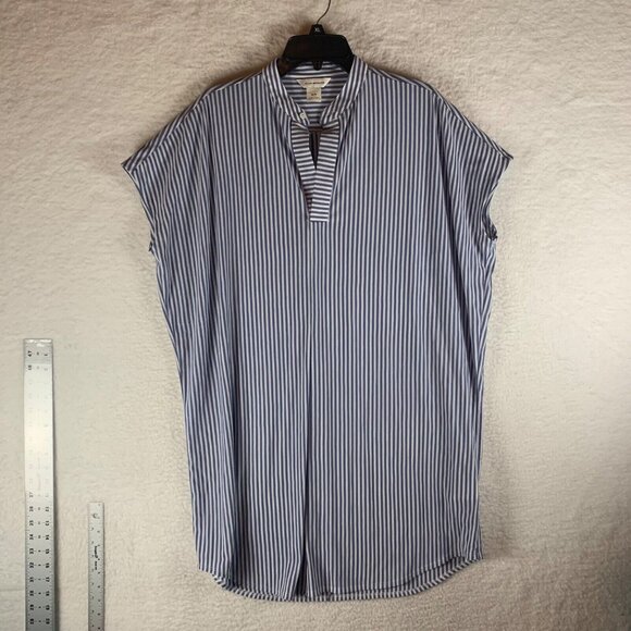 Club Monaco Women's Cap Sleeve Blue Stripe Tunic Knit Blouse Top Size M‎ 10067 - Picture 1 of 8